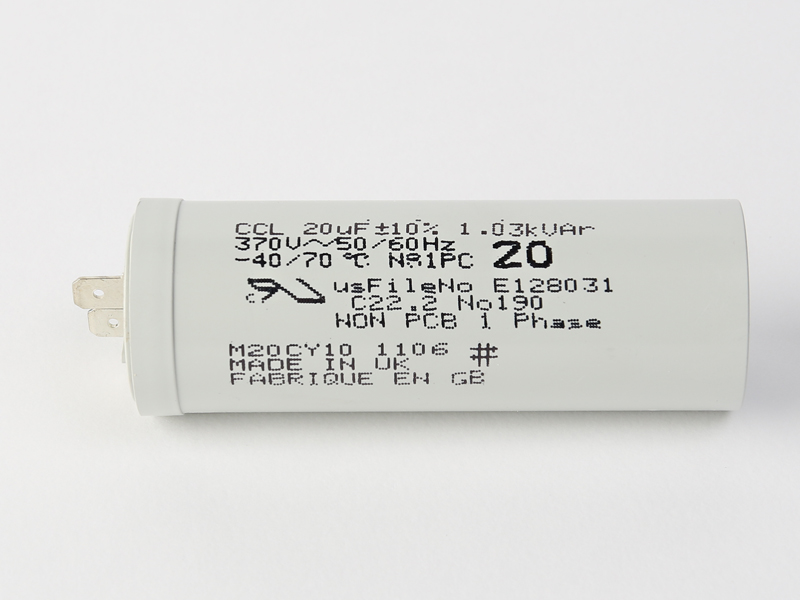 Motor Run Capacitor, 20 mfd @ 370 Vac